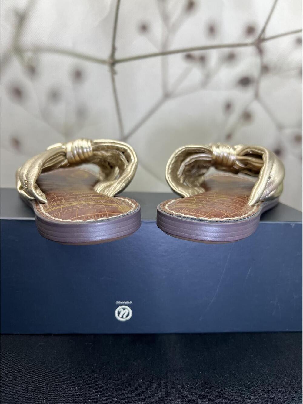 SAM EDELMAN Gold Leather Sandals Sizen8 - Picture 3 of 9